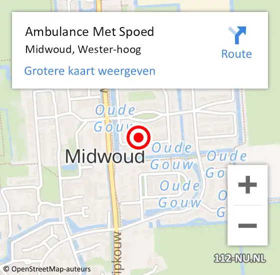 Locatie op kaart van de 112 melding: Ambulance Met Spoed Naar Midwoud, Wester-hoog op 6 december 2021 14:27