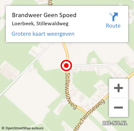 Locatie op kaart van de 112 melding: Brandweer Geen Spoed Naar Loerbeek, Stillewaldweg op 6 december 2021 14:28