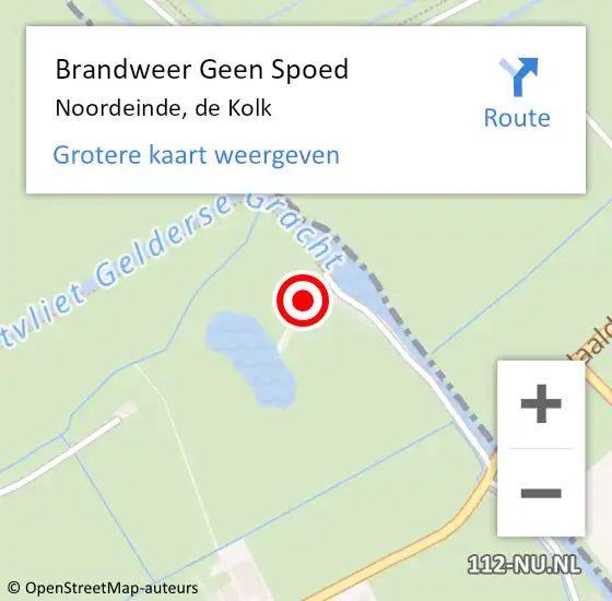 Locatie op kaart van de 112 melding: Brandweer Geen Spoed Naar Noordeinde, de Kolk op 6 december 2021 14:38