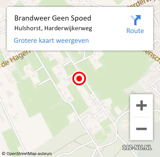 Locatie op kaart van de 112 melding: Brandweer Geen Spoed Naar Hulshorst, Harderwijkerweg op 6 december 2021 14:39