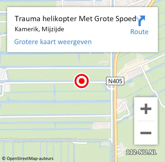 Locatie op kaart van de 112 melding: Trauma helikopter Met Grote Spoed Naar Kamerik, Mijzijde op 6 december 2021 14:44