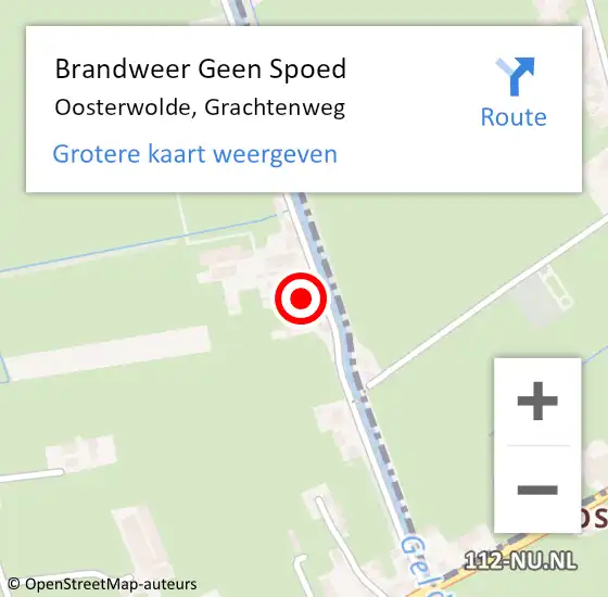 Locatie op kaart van de 112 melding: Brandweer Geen Spoed Naar Oosterwolde, Grachtenweg op 6 december 2021 14:48