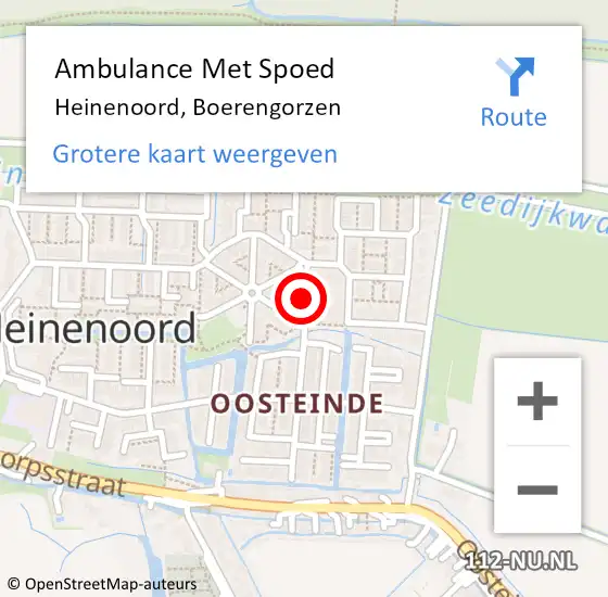 Locatie op kaart van de 112 melding: Ambulance Met Spoed Naar Heinenoord, Boerengorzen op 6 december 2021 14:48