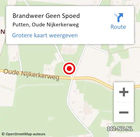 Locatie op kaart van de 112 melding: Brandweer Geen Spoed Naar Putten, Oude Nijkerkerweg op 6 december 2021 14:53