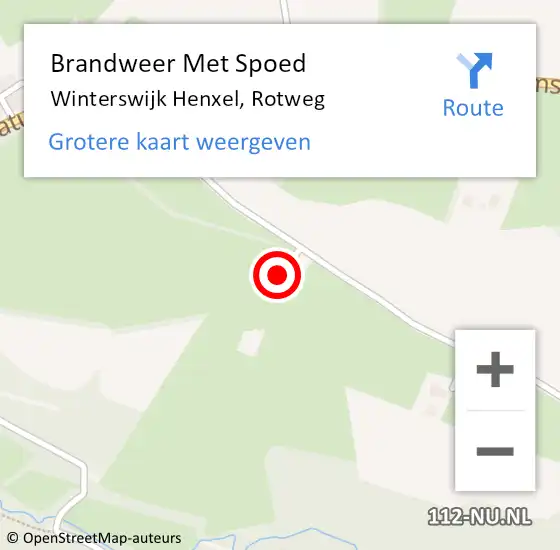 Locatie op kaart van de 112 melding: Brandweer Met Spoed Naar Winterswijk Henxel, Rotweg op 6 december 2021 15:10