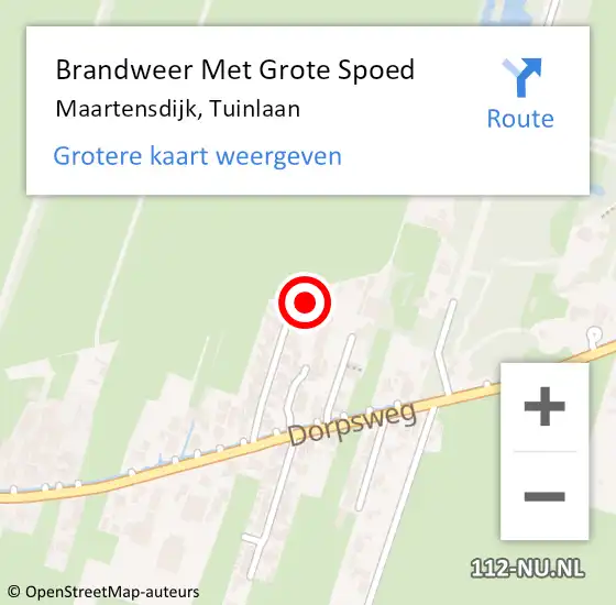 Locatie op kaart van de 112 melding: Brandweer Met Grote Spoed Naar Maartensdijk, Tuinlaan op 1 juli 2014 14:14