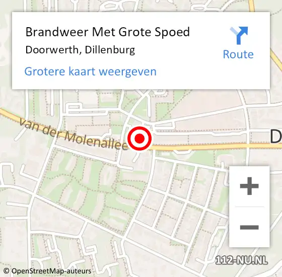 Locatie op kaart van de 112 melding: Brandweer Met Grote Spoed Naar Doorwerth, Dillenburg op 6 december 2021 16:55