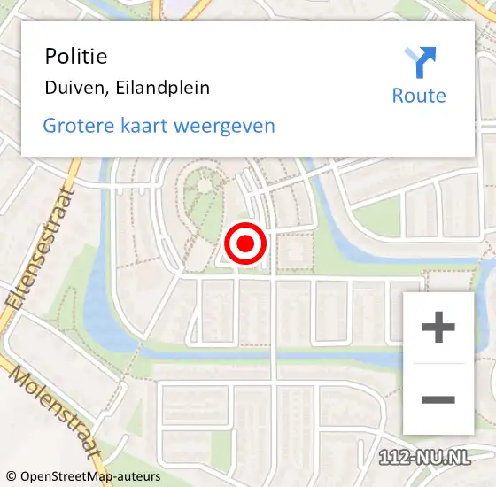 Locatie op kaart van de 112 melding: Politie Duiven, Eilandplein op 6 december 2021 17:13