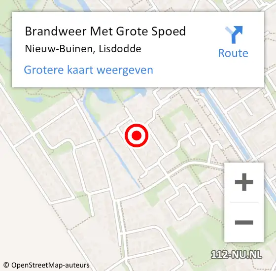 Locatie op kaart van de 112 melding: Brandweer Met Grote Spoed Naar Nieuw-Buinen, Lisdodde op 6 december 2021 17:15