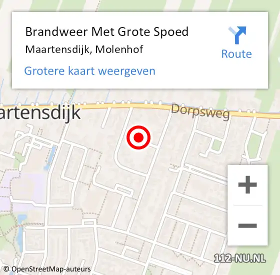 Locatie op kaart van de 112 melding: Brandweer Met Grote Spoed Naar Maartensdijk, Molenhof op 6 december 2021 17:20