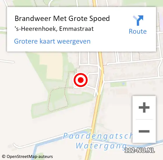 Locatie op kaart van de 112 melding: Brandweer Met Grote Spoed Naar 's-Heerenhoek, Emmastraat op 6 december 2021 17:32