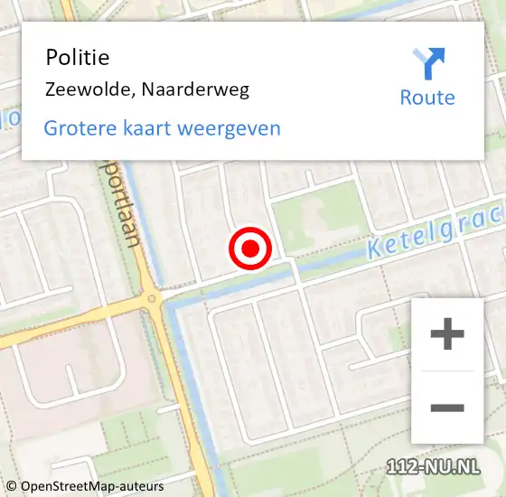 Locatie op kaart van de 112 melding: Politie Zeewolde, Naarderweg op 6 december 2021 17:38