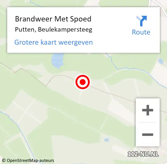 Locatie op kaart van de 112 melding: Brandweer Met Spoed Naar Putten, Beulekampersteeg op 6 december 2021 17:47