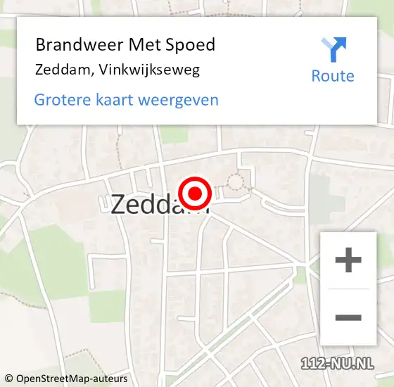 Locatie op kaart van de 112 melding: Brandweer Met Spoed Naar Zeddam, Vinkwijkseweg op 6 december 2021 17:48