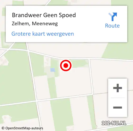 Locatie op kaart van de 112 melding: Brandweer Geen Spoed Naar Zelhem, Meeneweg op 6 december 2021 17:49