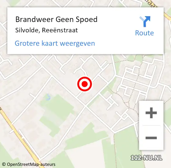 Locatie op kaart van de 112 melding: Brandweer Geen Spoed Naar Silvolde, Reeënstraat op 6 december 2021 17:54