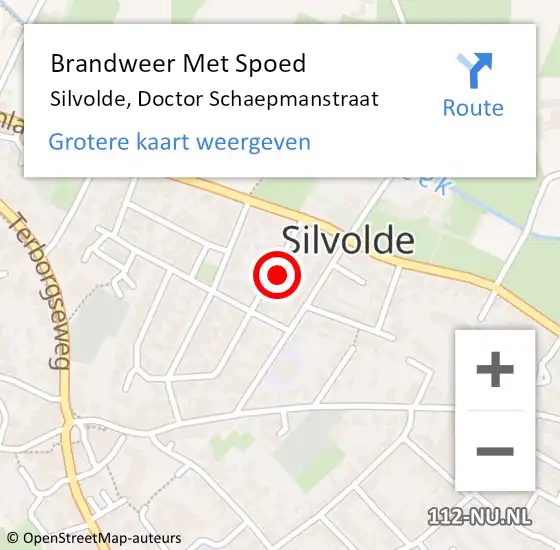 Locatie op kaart van de 112 melding: Brandweer Met Spoed Naar Silvolde, Doctor Schaepmanstraat op 6 december 2021 17:56