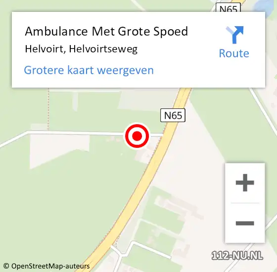 Locatie op kaart van de 112 melding: Ambulance Met Grote Spoed Naar Helvoirt, Helvoirtseweg op 6 december 2021 18:23