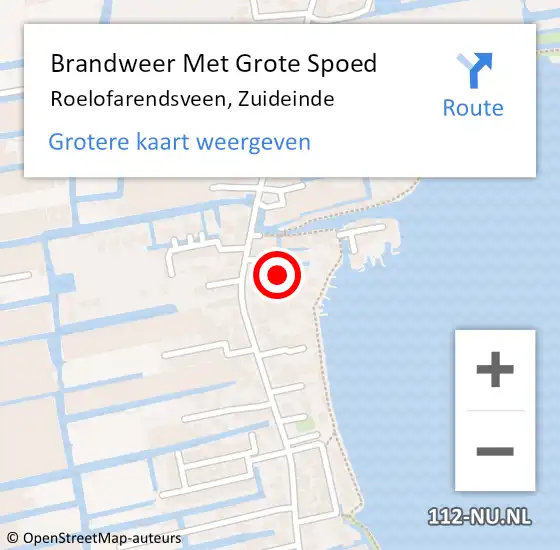 Locatie op kaart van de 112 melding: Brandweer Met Grote Spoed Naar Roelofarendsveen, Zuideinde op 6 december 2021 18:51