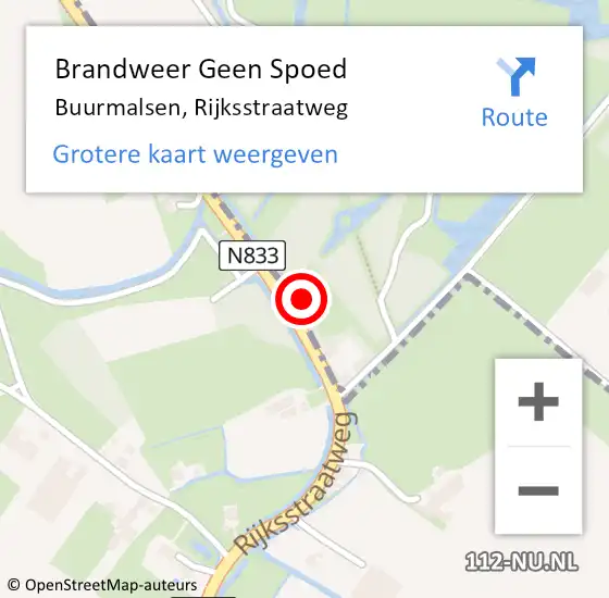 Locatie op kaart van de 112 melding: Brandweer Geen Spoed Naar Buurmalsen, Rijksstraatweg op 6 december 2021 20:11