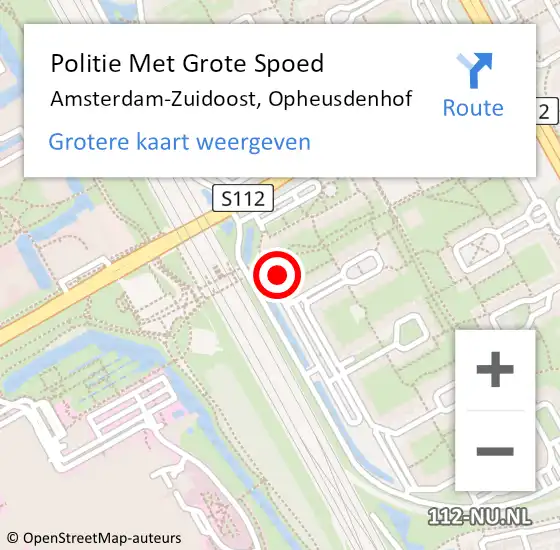 Locatie op kaart van de 112 melding: Politie Met Grote Spoed Naar Amsterdam-Zuidoost, Opheusdenhof op 6 december 2021 20:46