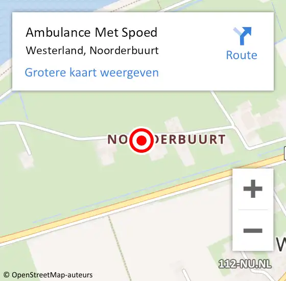 Locatie op kaart van de 112 melding: Ambulance Met Spoed Naar Westerland, Noorderbuurt op 6 december 2021 21:21