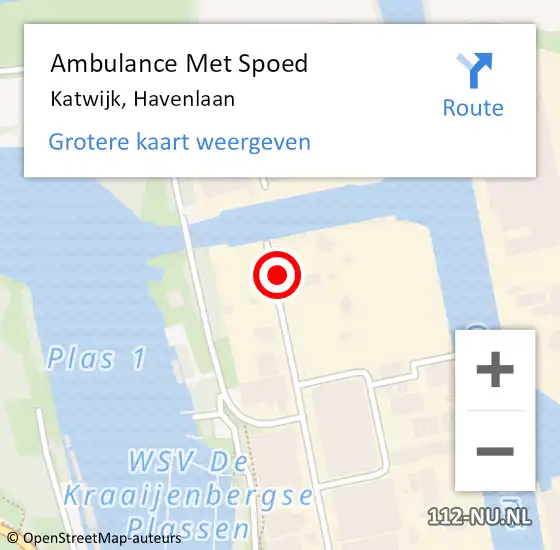 Locatie op kaart van de 112 melding: Ambulance Met Spoed Naar Katwijk, Havenlaan op 1 juli 2014 14:30