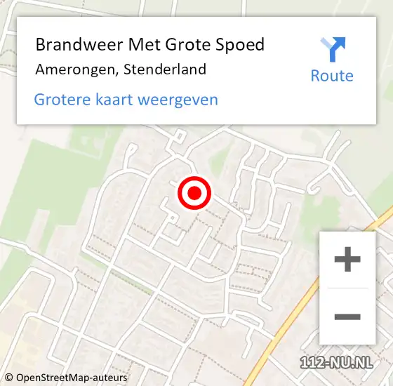 Locatie op kaart van de 112 melding: Brandweer Met Grote Spoed Naar Amerongen, Stenderland op 6 december 2021 21:26