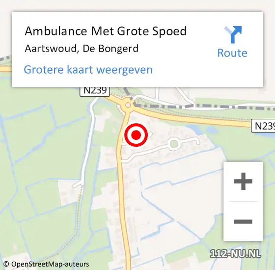 Locatie op kaart van de 112 melding: Ambulance Met Grote Spoed Naar Aartswoud, De Bongerd op 1 juli 2014 14:30