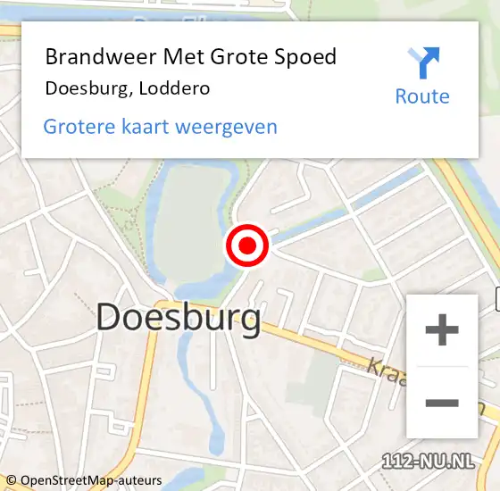 Locatie op kaart van de 112 melding: Brandweer Met Grote Spoed Naar Doesburg, Loddero op 7 december 2021 01:05