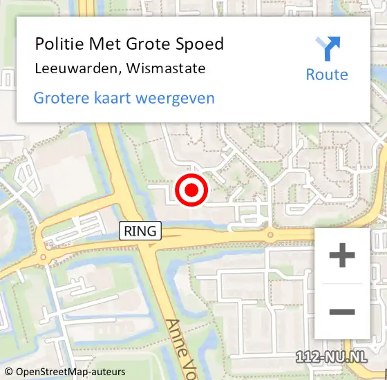 Locatie op kaart van de 112 melding: Politie Met Grote Spoed Naar Leeuwarden, Wismastate op 7 december 2021 03:01