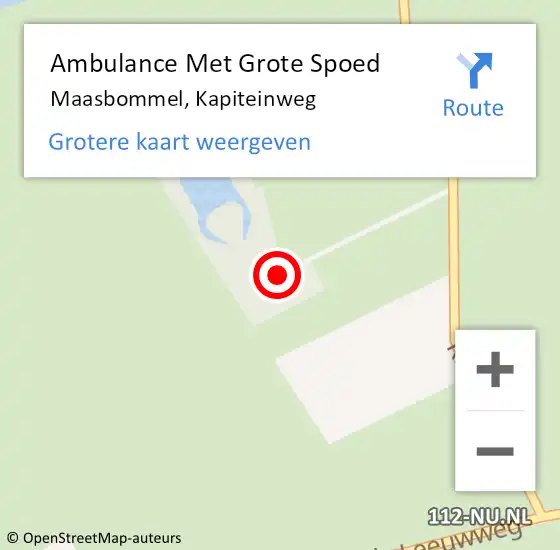 Locatie op kaart van de 112 melding: Ambulance Met Grote Spoed Naar Maasbommel, Kapiteinweg op 7 december 2021 06:26