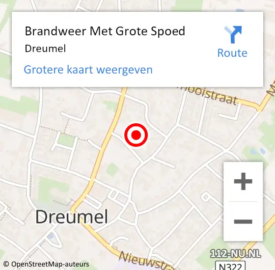 Locatie op kaart van de 112 melding: Brandweer Met Grote Spoed Naar Dreumel op 7 december 2021 07:22