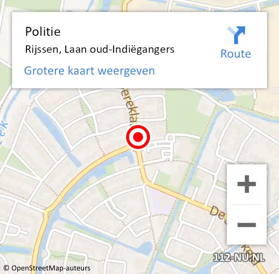 Locatie op kaart van de 112 melding: Politie Rijssen, Laan oud-Indiëgangers op 7 december 2021 08:24