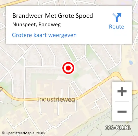 Locatie op kaart van de 112 melding: Brandweer Met Grote Spoed Naar Nunspeet, Randweg op 7 december 2021 08:44