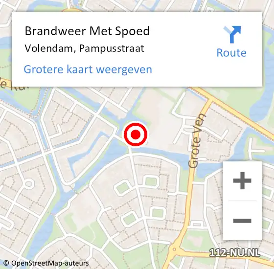 Locatie op kaart van de 112 melding: Brandweer Met Spoed Naar Volendam, Pampusstraat op 7 december 2021 09:16