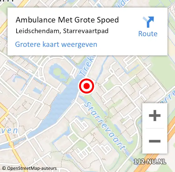 Locatie op kaart van de 112 melding: Ambulance Met Grote Spoed Naar Leidschendam, Starrevaartpad op 7 december 2021 09:24