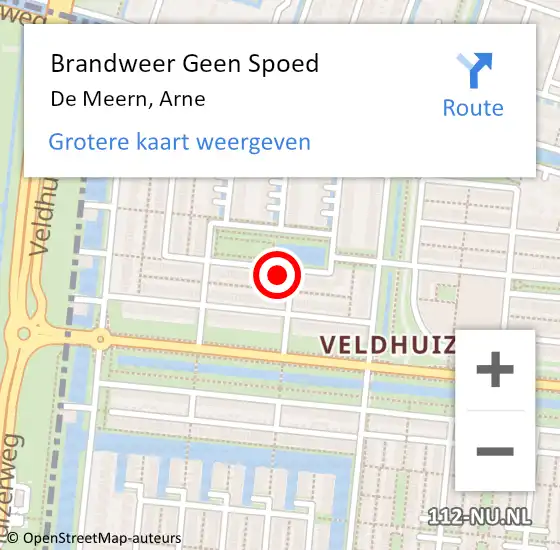 Locatie op kaart van de 112 melding: Brandweer Geen Spoed Naar De Meern, Arne op 7 december 2021 10:43