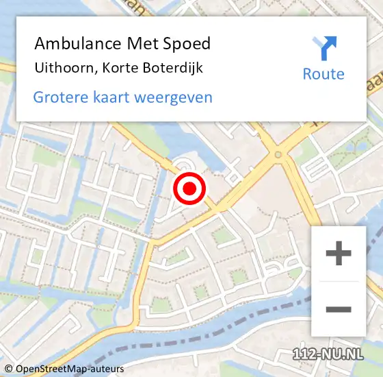 Locatie op kaart van de 112 melding: Ambulance Met Spoed Naar Uithoorn, Korte Boterdijk op 7 december 2021 11:00