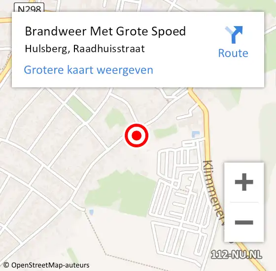 Locatie op kaart van de 112 melding: Brandweer Met Grote Spoed Naar Hulsberg, Raadhuisstraat op 7 december 2021 11:42