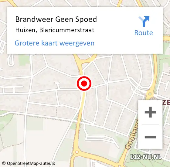 Locatie op kaart van de 112 melding: Brandweer Geen Spoed Naar Huizen, Blaricummerstraat op 7 december 2021 12:26