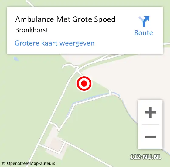 Locatie op kaart van de 112 melding: Ambulance Met Grote Spoed Naar Bronkhorst op 7 december 2021 12:56