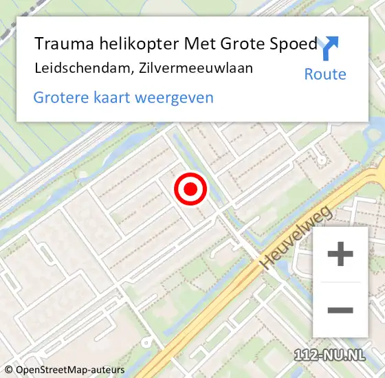 Locatie op kaart van de 112 melding: Trauma helikopter Met Grote Spoed Naar Leidschendam, Zilvermeeuwlaan op 7 december 2021 13:11