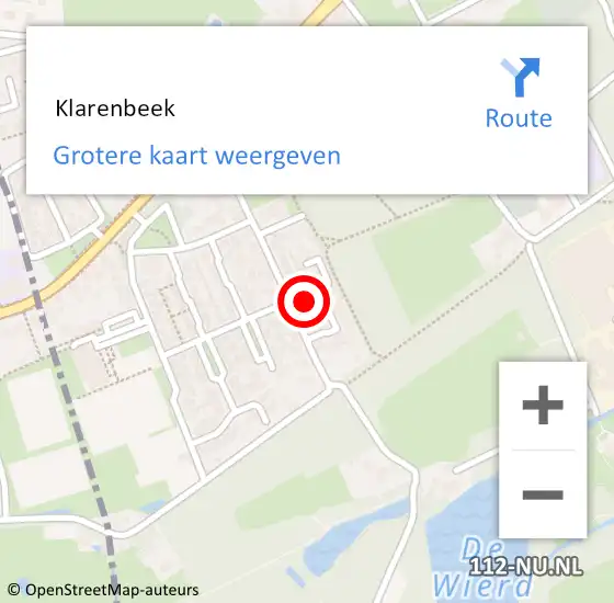 Locatie op kaart van de 112 melding:  Klarenbeek op 1 juli 2014 15:21