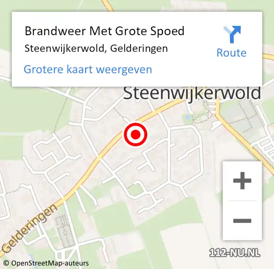 Locatie op kaart van de 112 melding: Brandweer Met Grote Spoed Naar Steenwijkerwold, Gelderingen op 7 december 2021 13:36
