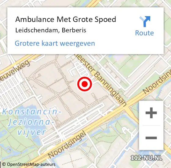 Locatie op kaart van de 112 melding: Ambulance Met Grote Spoed Naar Leidschendam, Berberis op 7 december 2021 13:44