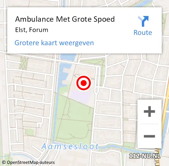 Locatie op kaart van de 112 melding: Ambulance Met Grote Spoed Naar Elst, Forum op 7 december 2021 14:37