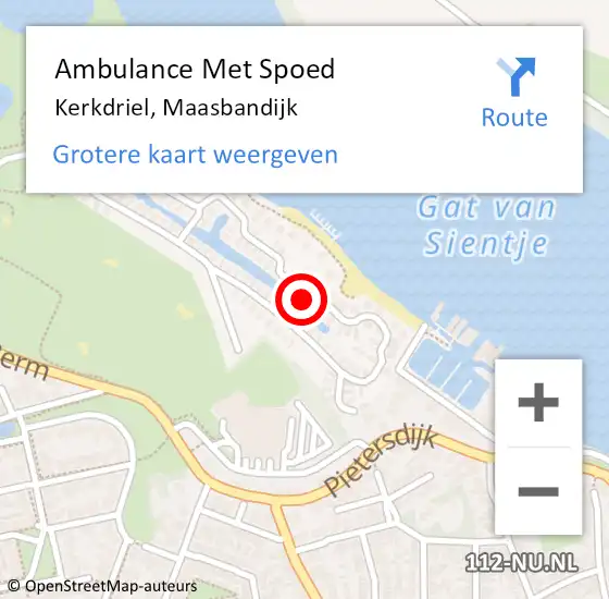 Locatie op kaart van de 112 melding: Ambulance Met Spoed Naar Kerkdriel, Maasbandijk op 7 december 2021 14:38