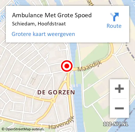Locatie op kaart van de 112 melding: Ambulance Met Grote Spoed Naar Schiedam, Hoofdstraat op 7 december 2021 16:40
