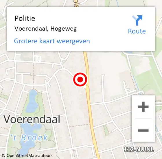 Locatie op kaart van de 112 melding: Politie Voerendaal, Hogeweg op 7 december 2021 18:31